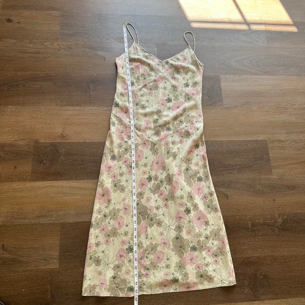 J.Crew Tan Pink Floral Print Women's Slip Dress - Picture 7 of 7